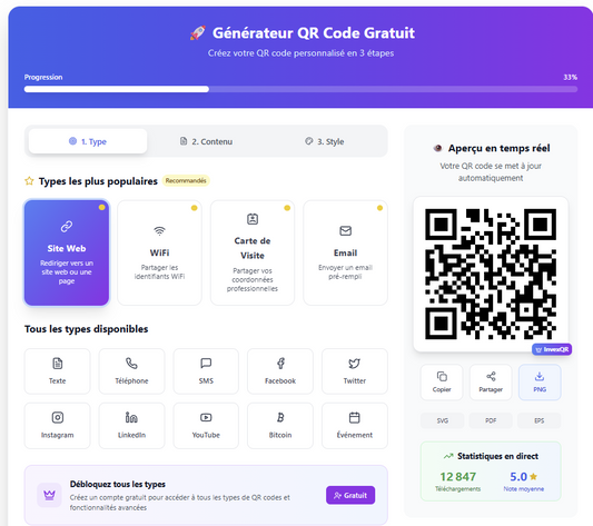 👉 InvexQR – Générateur de QR Codes personnalisés
