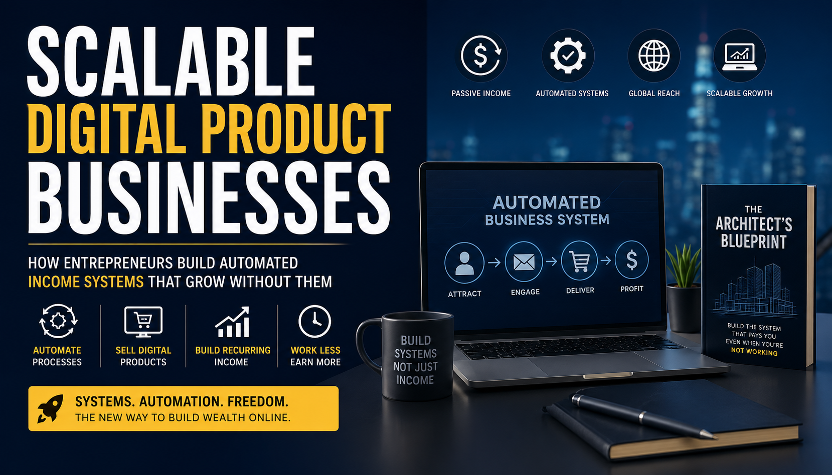 Scalable Digital Product Businesses: How Entrepreneurs Build Automated Income Systems That Grow Without Them